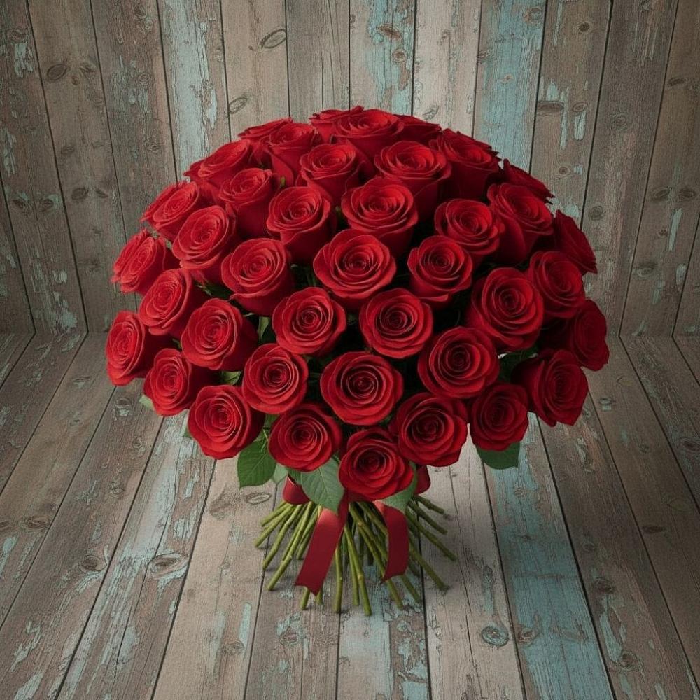 Букет 55 Красных роз Фридом в Тайтурке