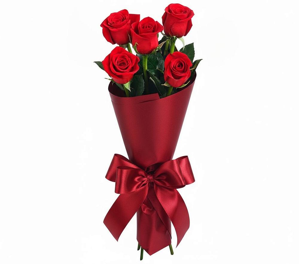 Букет 5 Красных роз Эдлесс Лав в Тайтурке