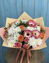 Букет цветов из:  Розы, Герберы и Хризантемы в Тайтурке