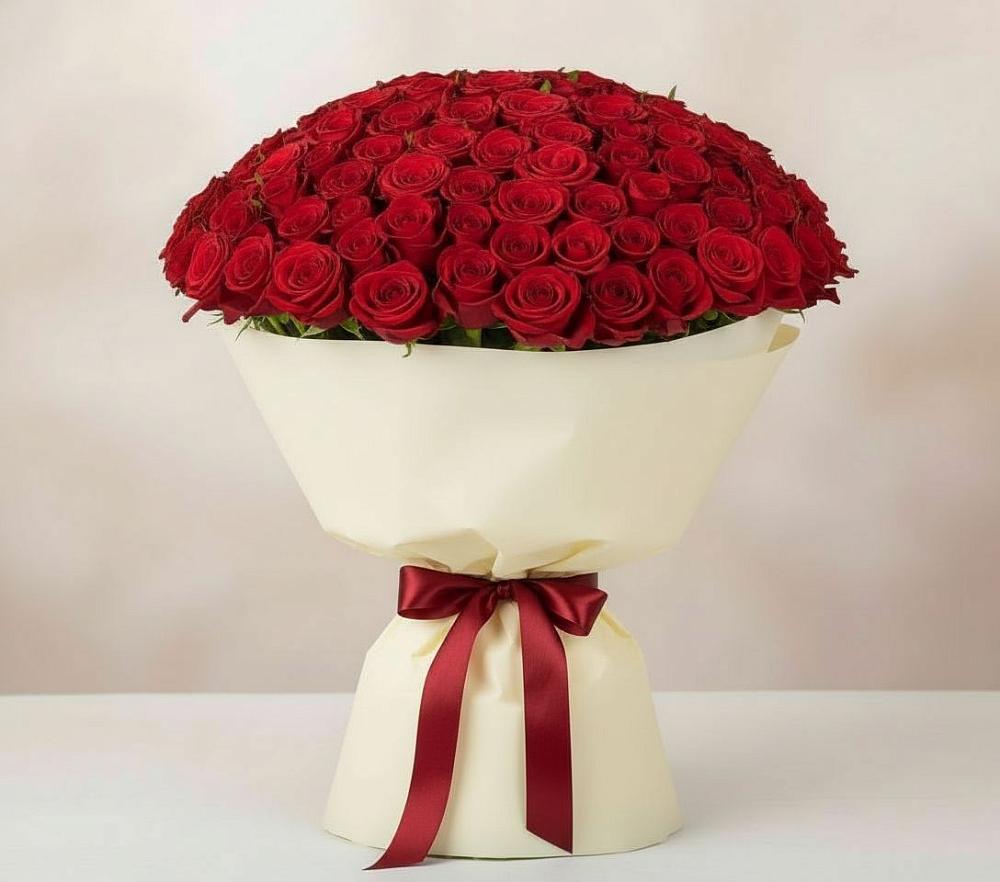 Букет 101 Красная роза Милано в Тайтурке