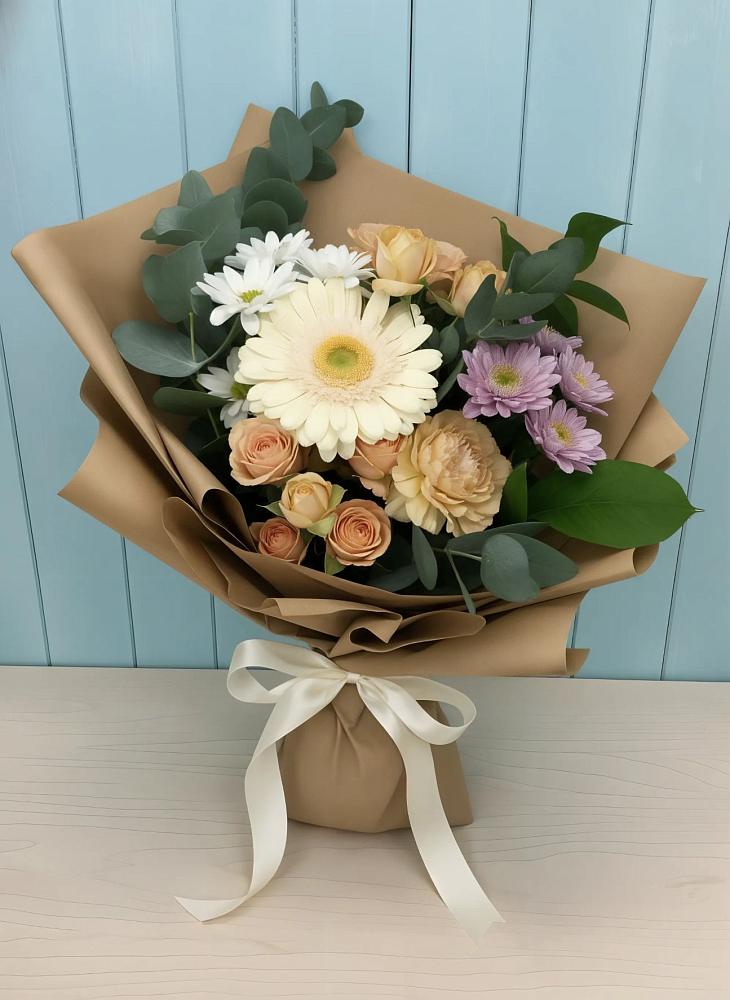 Букет цветов из: Герберы и Хризантемы в Тайтурке