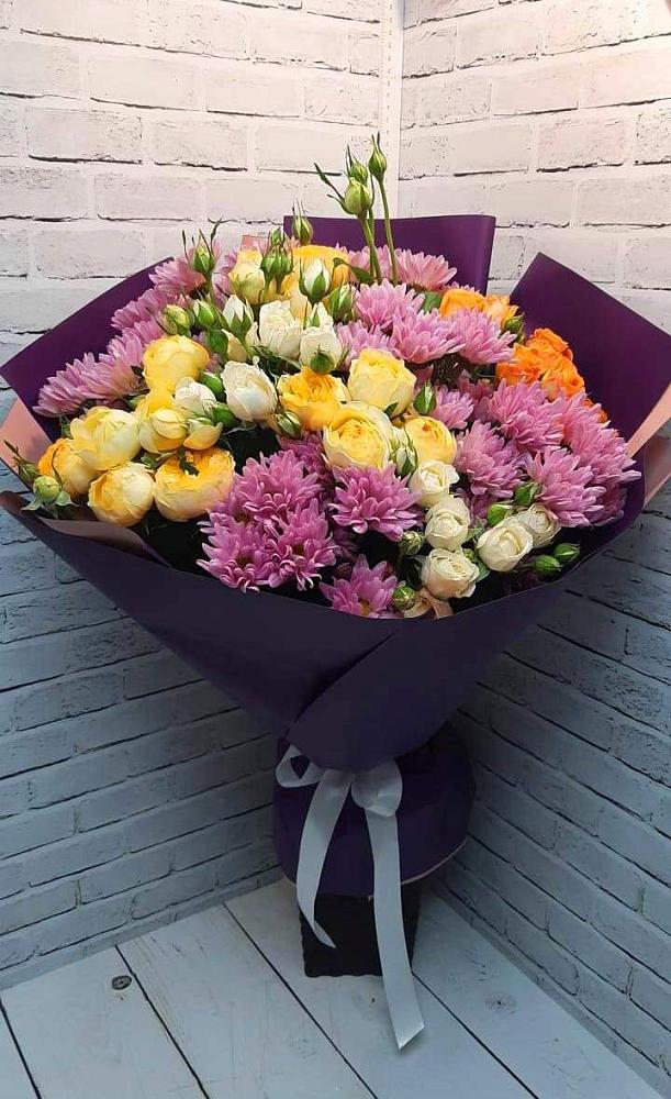 Букет цветов из: Хризантемы и Розы в Тайтурке