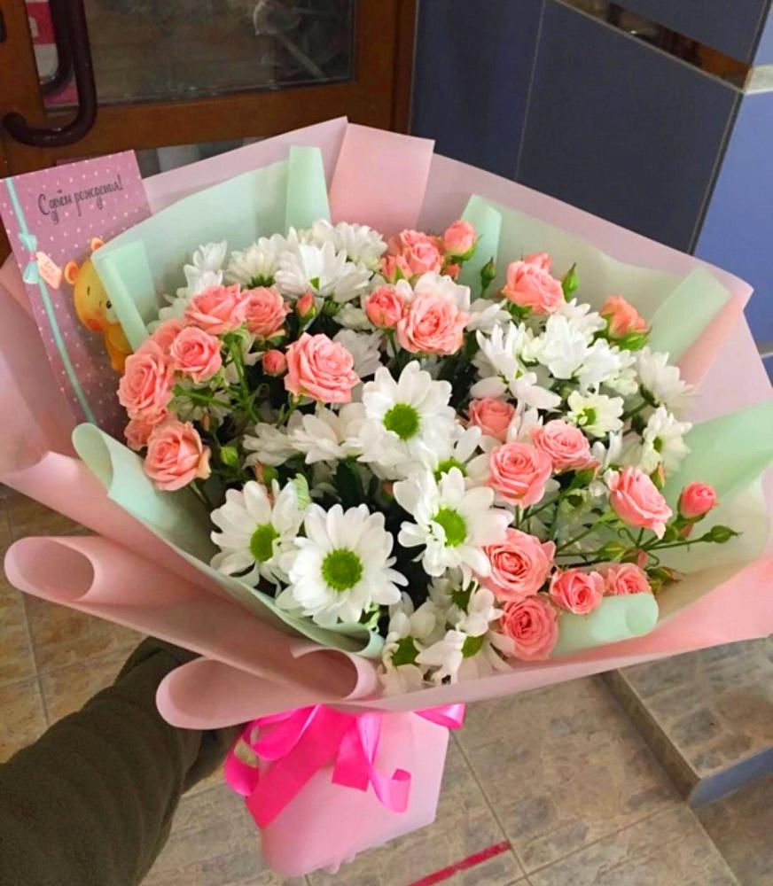 Букет цветов из: Розы и Хризантемы в Тайтурке