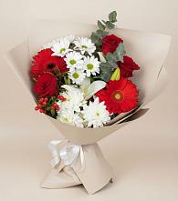 Букет цветов из:  Розы, Хризантемы, Герберы и Лилии в Тайтурке