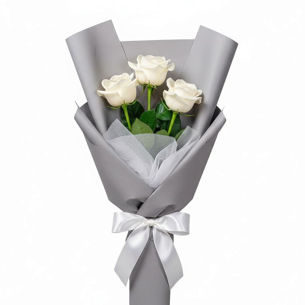 Букет 3 белые розы в Тайтурке