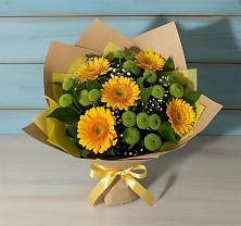 Букет цветов из:  Герберы и Хризантемы #REPLACE_PRED# Тайтурке