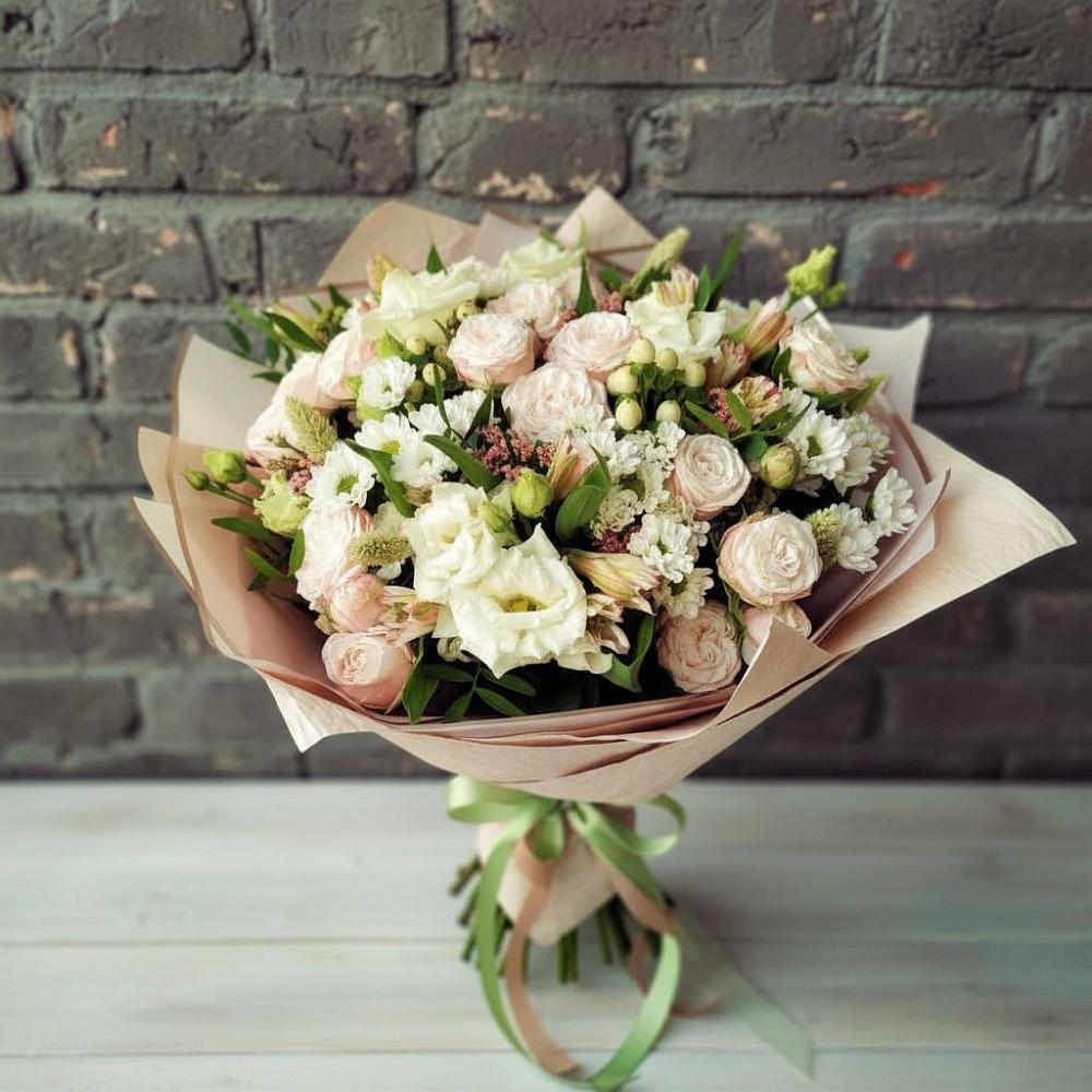 Букет цветов из: Альстромерии, Розы и Хризантемы в Тайтурке