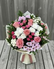 Букет цветов из:  Альстромерии, Гвоздики, Розы и Хризантемы в Тайтурке