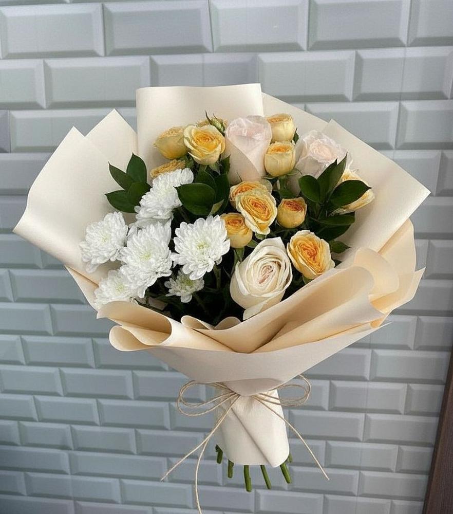 Букет цветов из: Розы и Хризантемы в Тайтурке