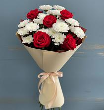 Букет цветов из:  Розы и Хризантемы в Тайтурке