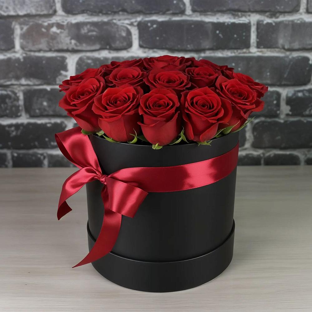 Цветочная композиция из Розы в шляпной коробке в Тайтурке