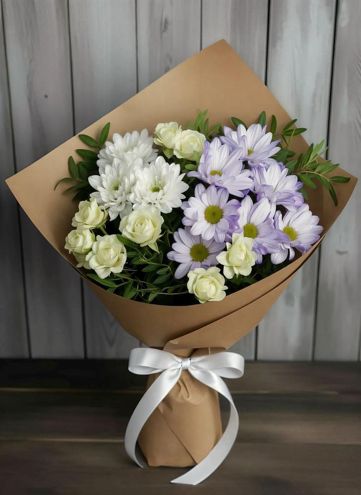 Букет цветов из: Хризантемы и Розы в Тайтурке