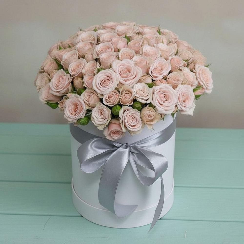 Цветочная композиция из Розы в шляпной коробке в Тайтурке